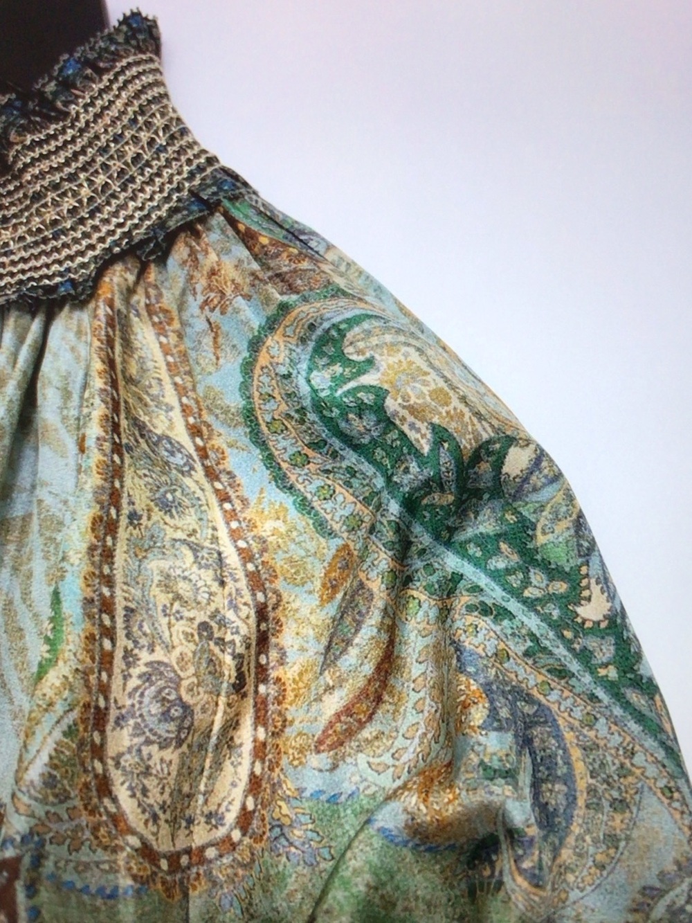 Zimmermann Sage Green Paisley Puff-Sleeve Maxi Dress - Picture 5 of 7